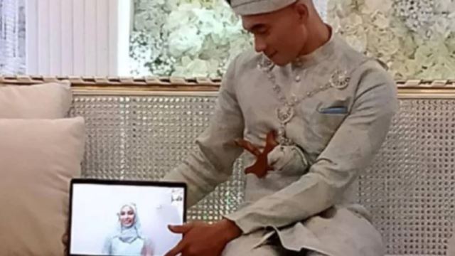pengantin wanita positif covid-19, suami terpaksa akur sanding sendiri