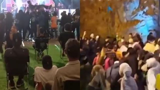 penganjur konsert, sekumpulan individu rancak menari tanpa penjarakan sosial akan diambil tindakan