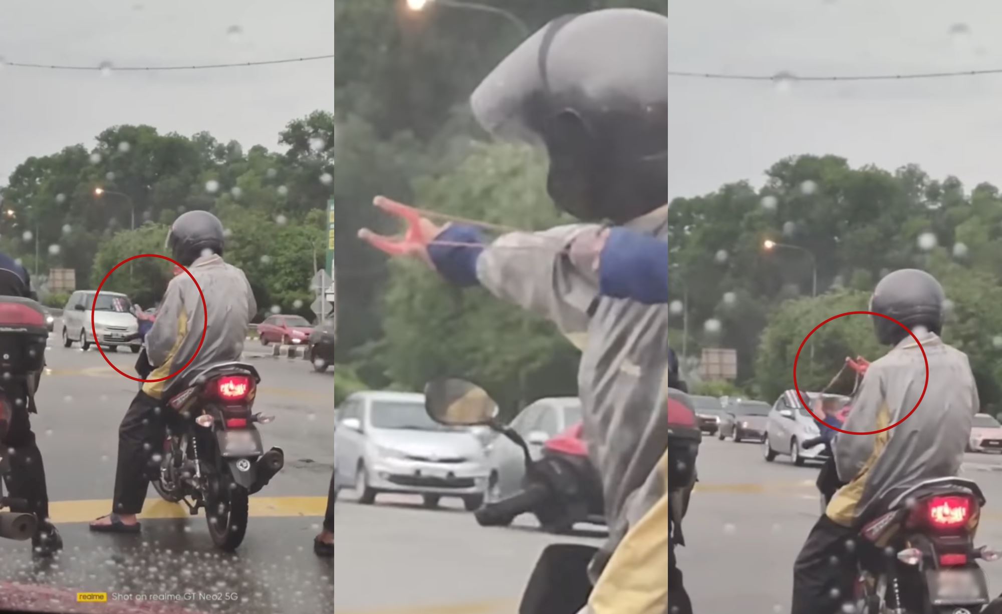 man in kedah went viral for shooting slingshots at other road users
