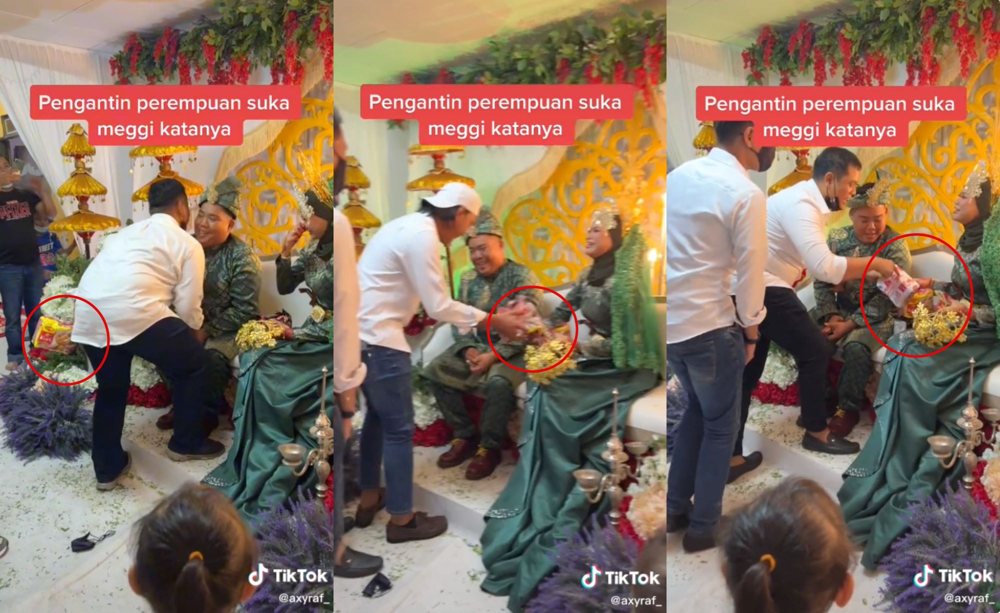 bride was given her favorite food, instant noodles as wedding gift, netizens amused