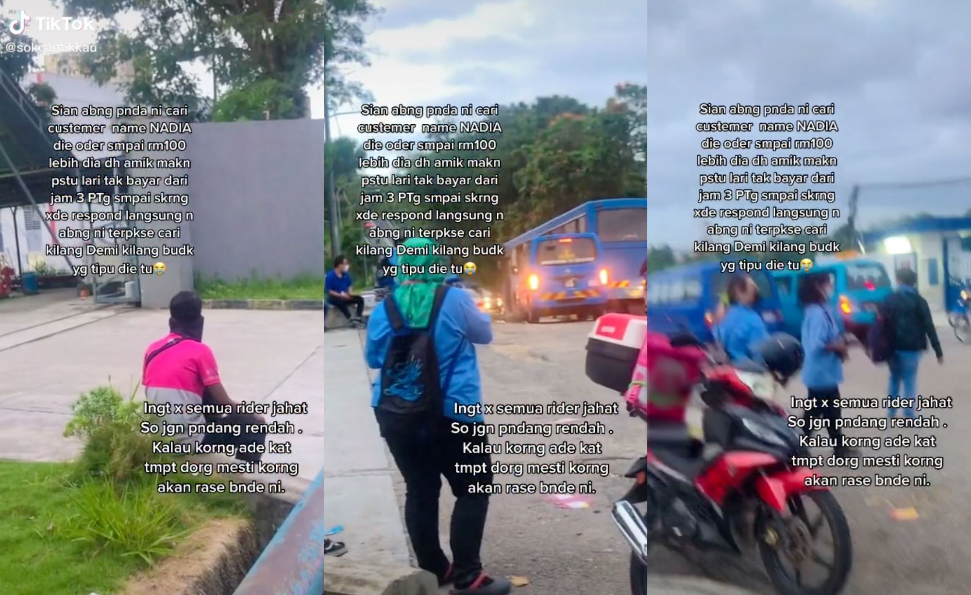 delivery rider duped! customer flee after receiving food worth rm100