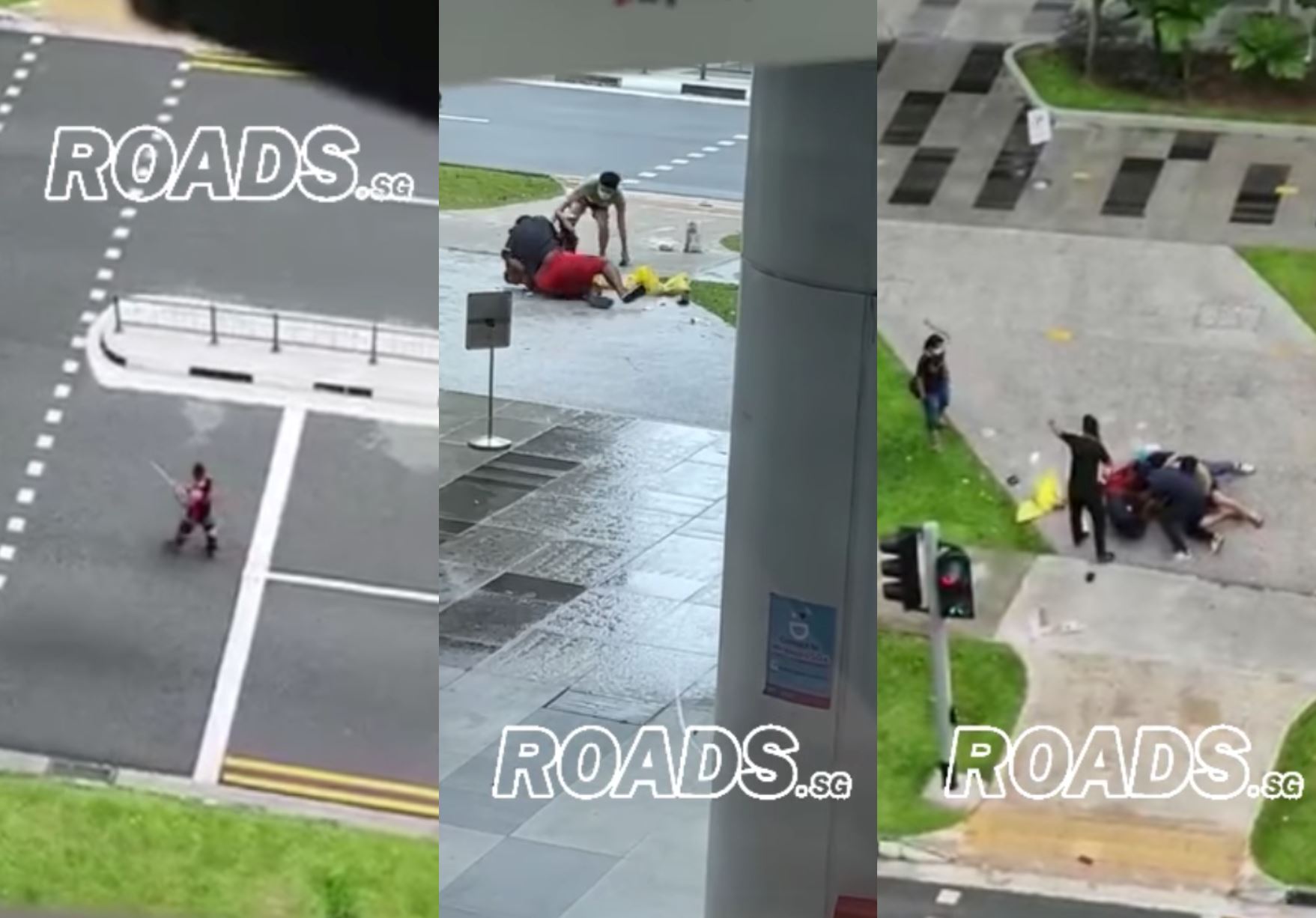 man in singapore arrested for swinging sword at people and passing vehicle