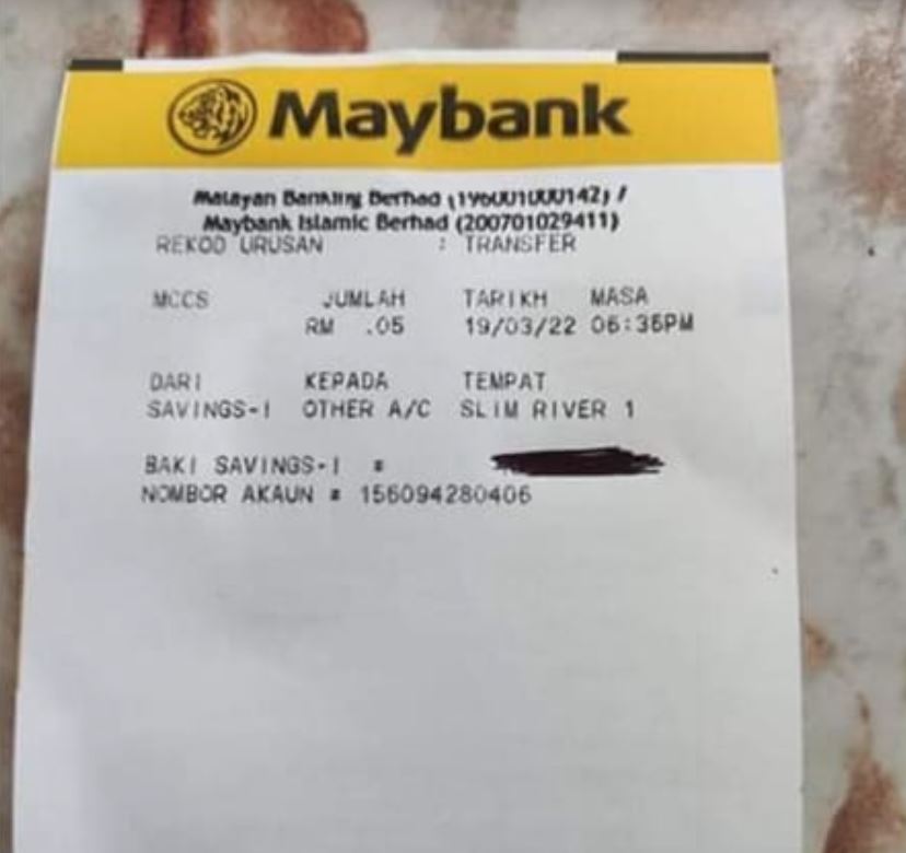 scamception! m’sian “scams” scammer by transferring rm0.05 into their bank account