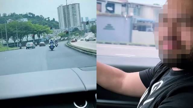 netizen berang tindakan pemandu kereta diiringi polis trafik untuk elak jalan raya sesak