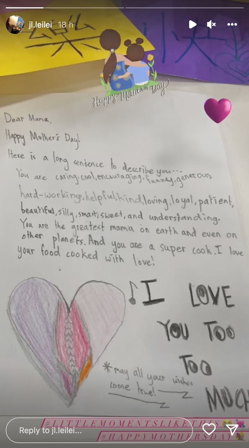 【台娱】李靓蕾神隐3个月首晒出母亲节贺卡激动飙泪！网友却发出质疑：这可不像孩子会写的！ 