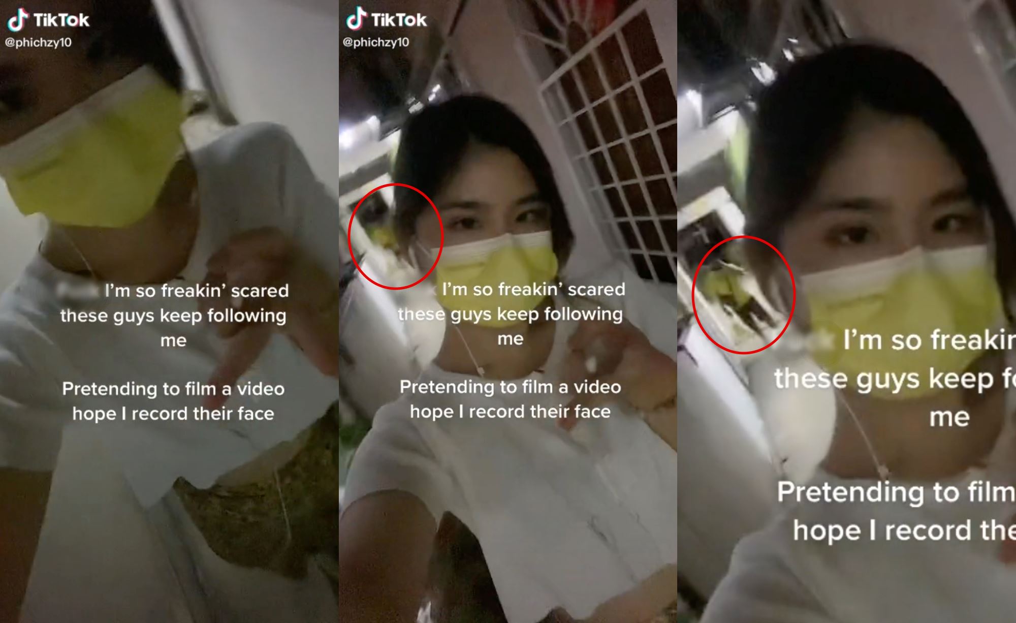 m’sian woman pretends to take tiktok video after she realised that she was being followed