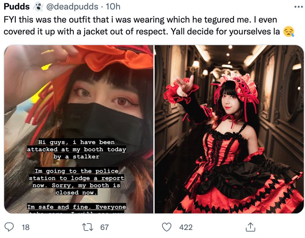 【新闻】大马女coser被骚扰紧急报案！警员竟回话：“穿成这样是你活该！” 