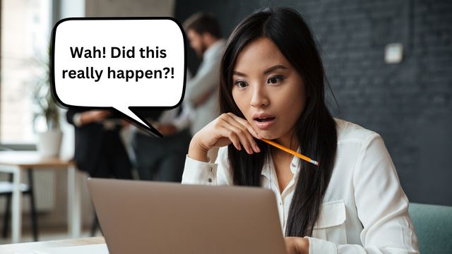 Asian reading fake news on social media