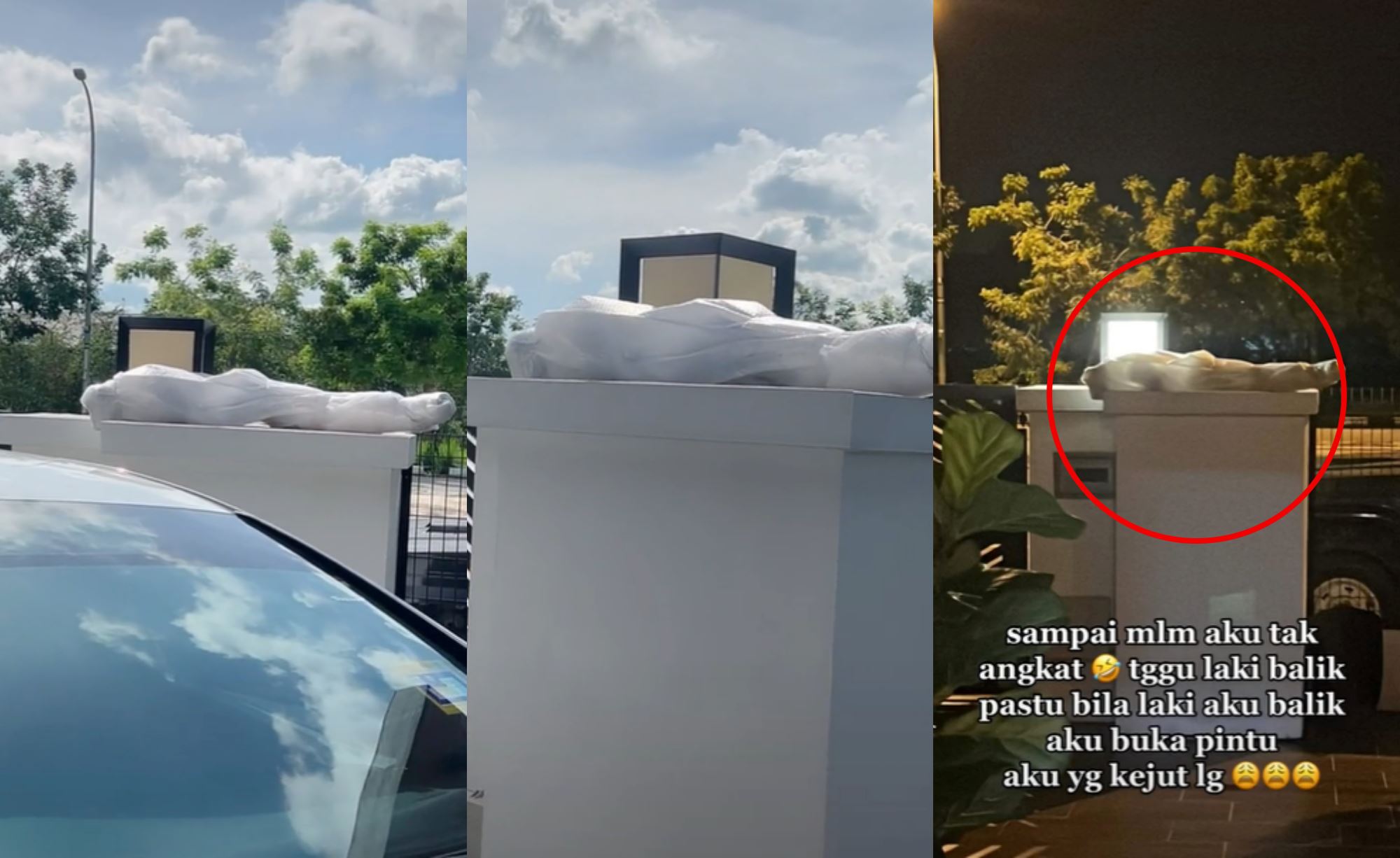 woman shocked after receiving parcel that looks like dead body, netizens amused