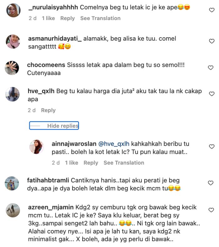 kongsi foto first time mengundi, netizen nak tahu isi beg kecil hanis zalikha