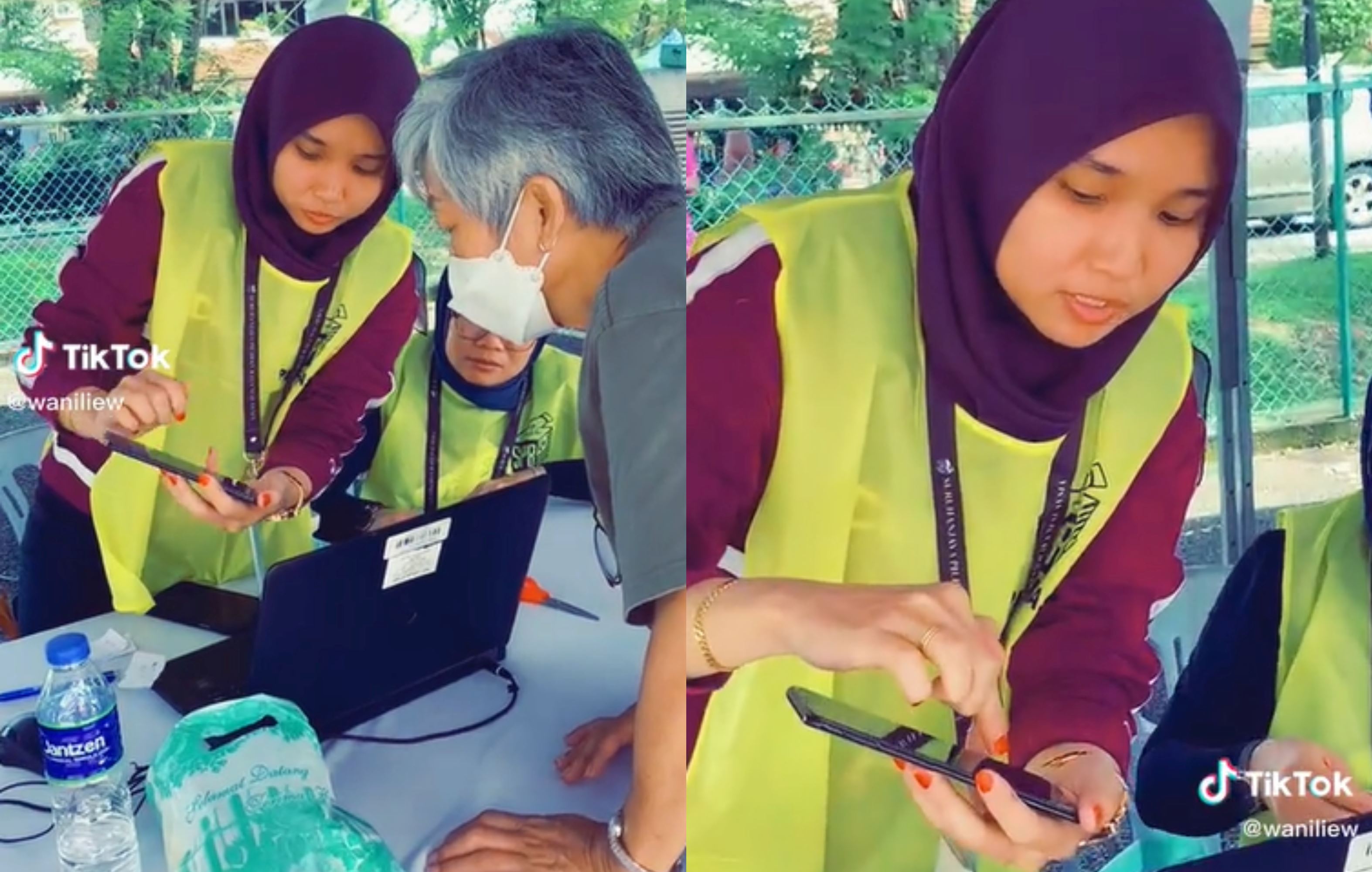 #ge15: m’sians praise young woman who speaks fluent mandarin helping elderly aunty at polling station