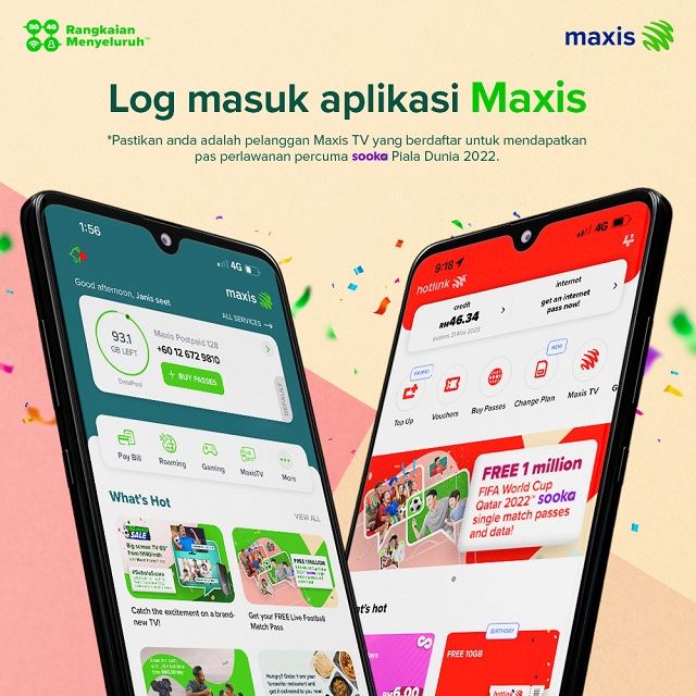 tebus perlawanan bola sepak aplikasi maxis