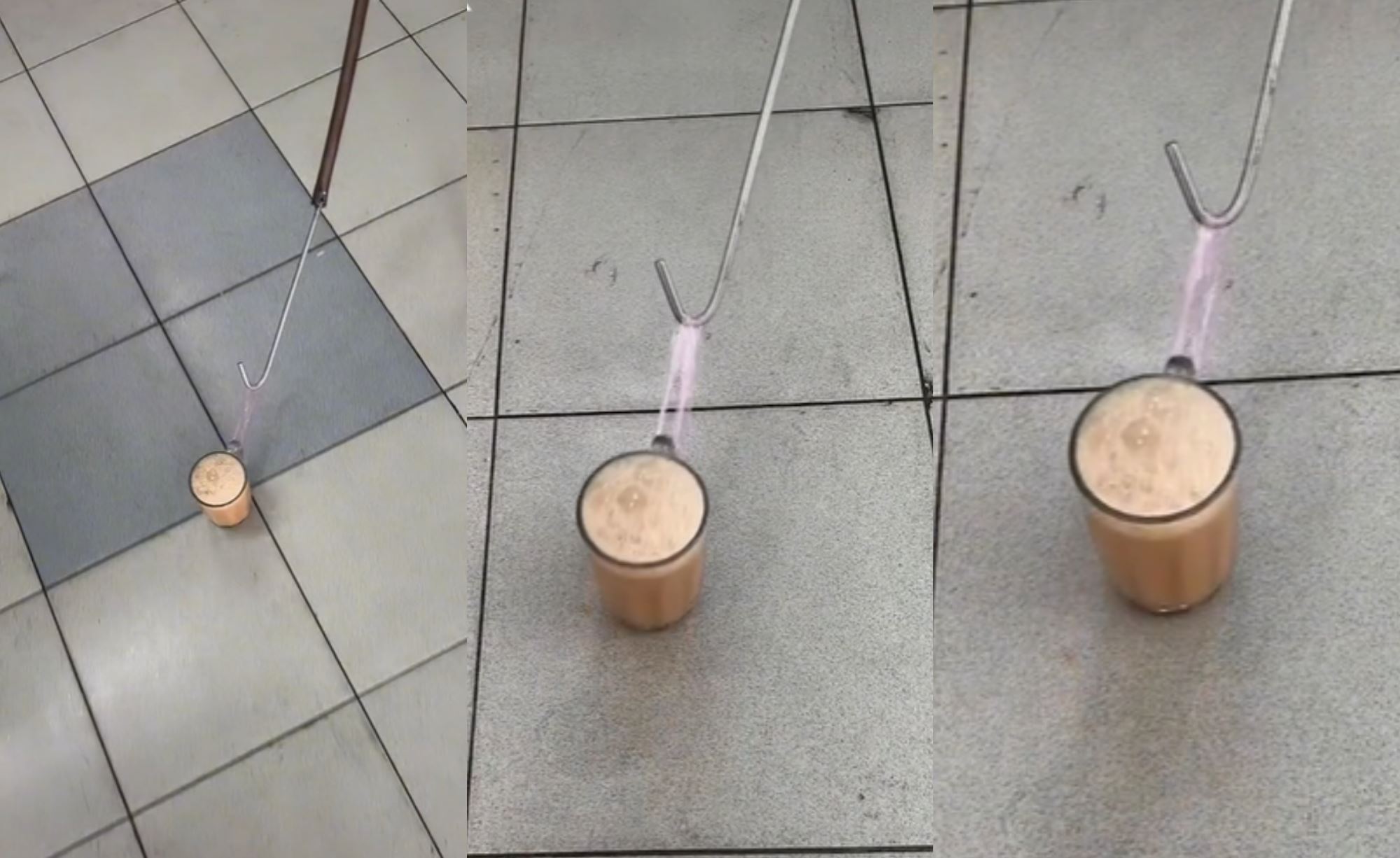 teh tarik is going viral on tiktok because it’s being “pulled” at a mamak… literally!