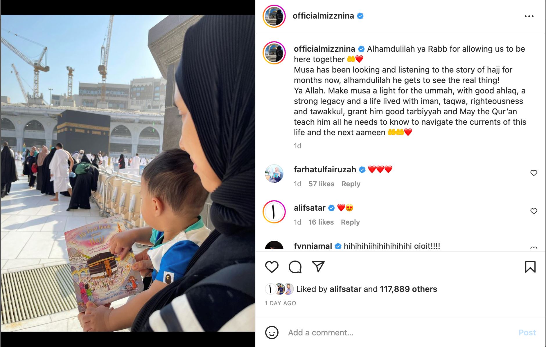 mizz nina beri pendedahan awal kepada musa sebelum berangkat ke tanah suci