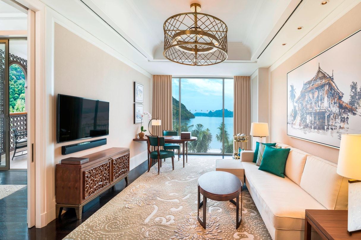 The interior design of one of St Regis Langkawi’s suites