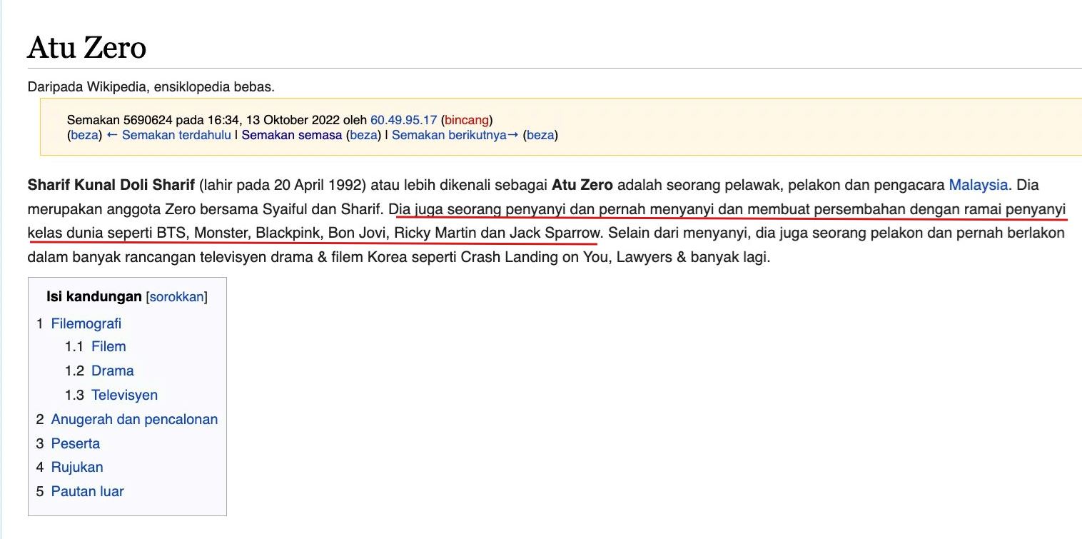 m’sian comedian, atu zero responds to viral wikipedia page saying he worked with blackpink, bts