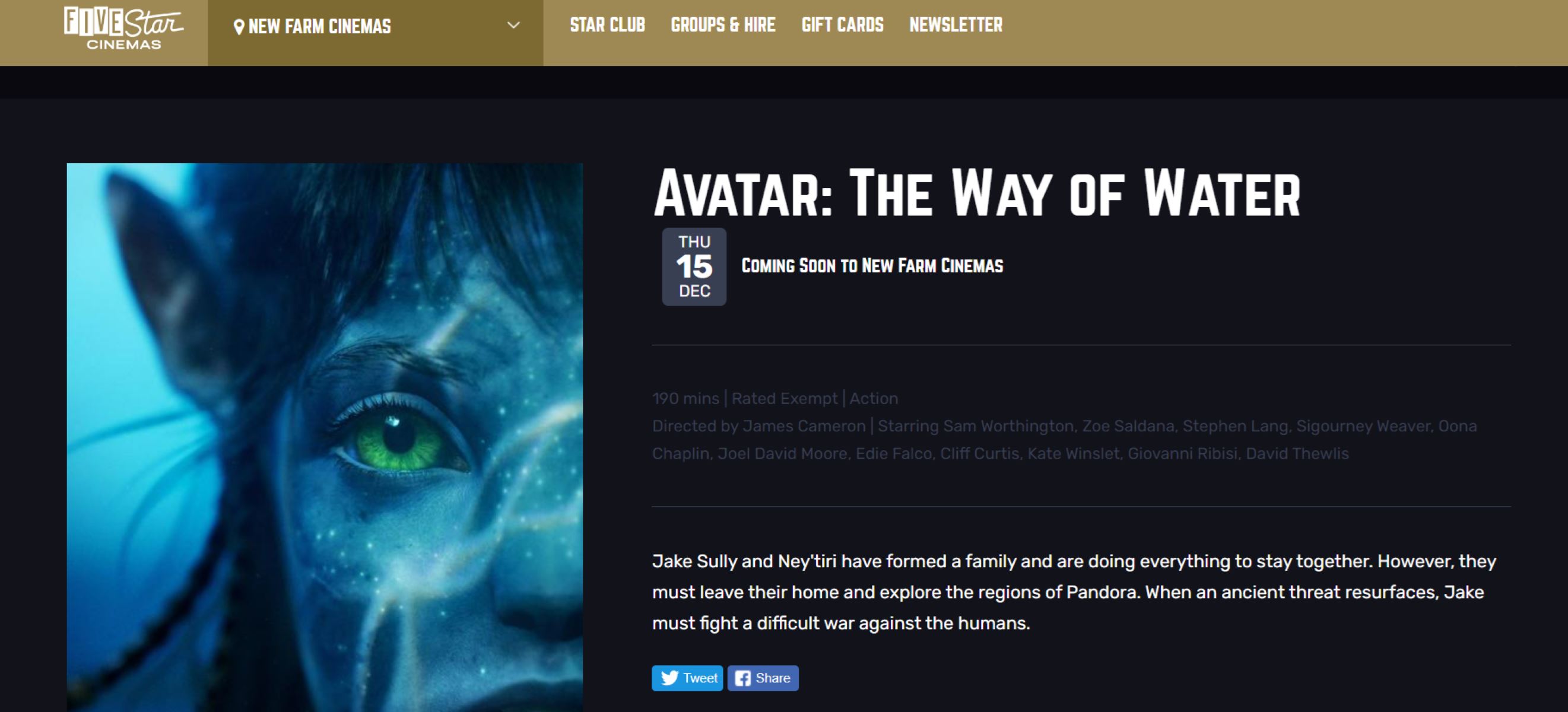 🎥《阿凡达2:水之道》确定片长190分钟❗12月15日于马来西亚上映🔥