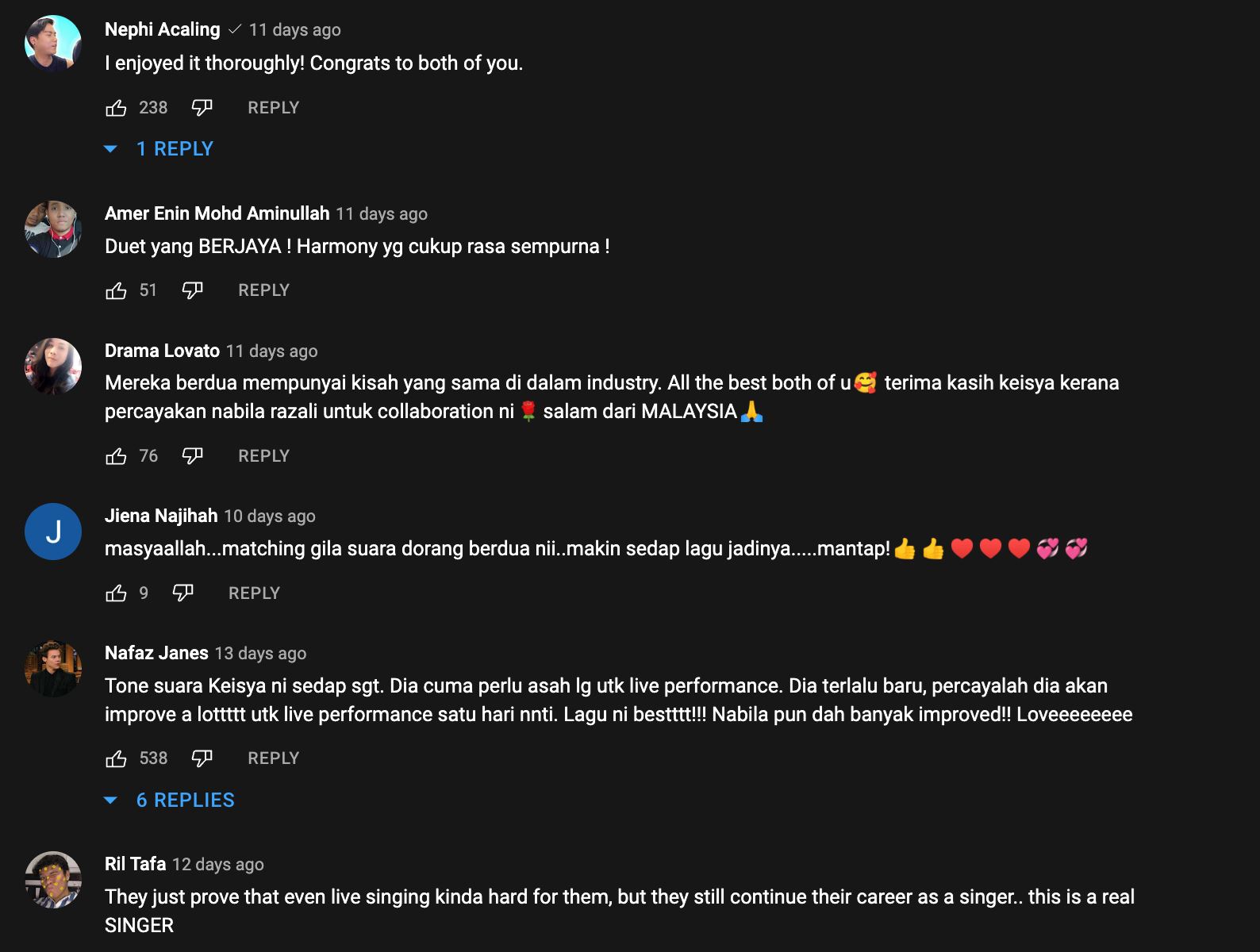 gabungan suara nabila razali & keisya levronka raih pujian netizen malaysia-indonesia