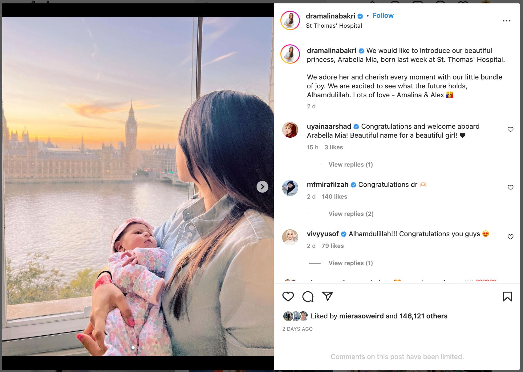 dr amalina bawa bayi jalan pusing kota london lepas 4 hari dilahirkan