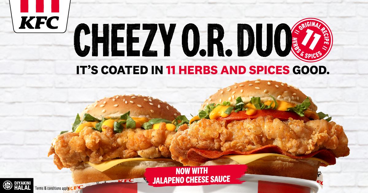 KFC’s new Cheezy O.R Burger with jalapeno sauce