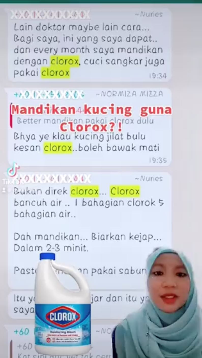 tips mandikan kucing dengan peluntur? '‘ini tak masuk akal, bahaya!’'