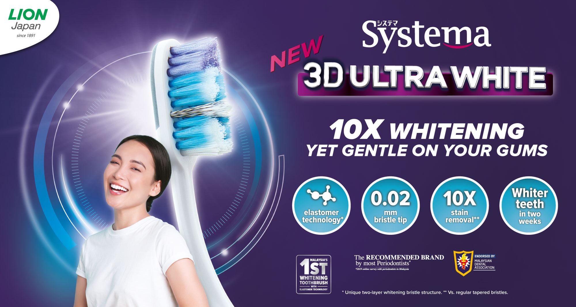 Berus gigi systema mampu memutihkan gigi dalam masa 2 minggu