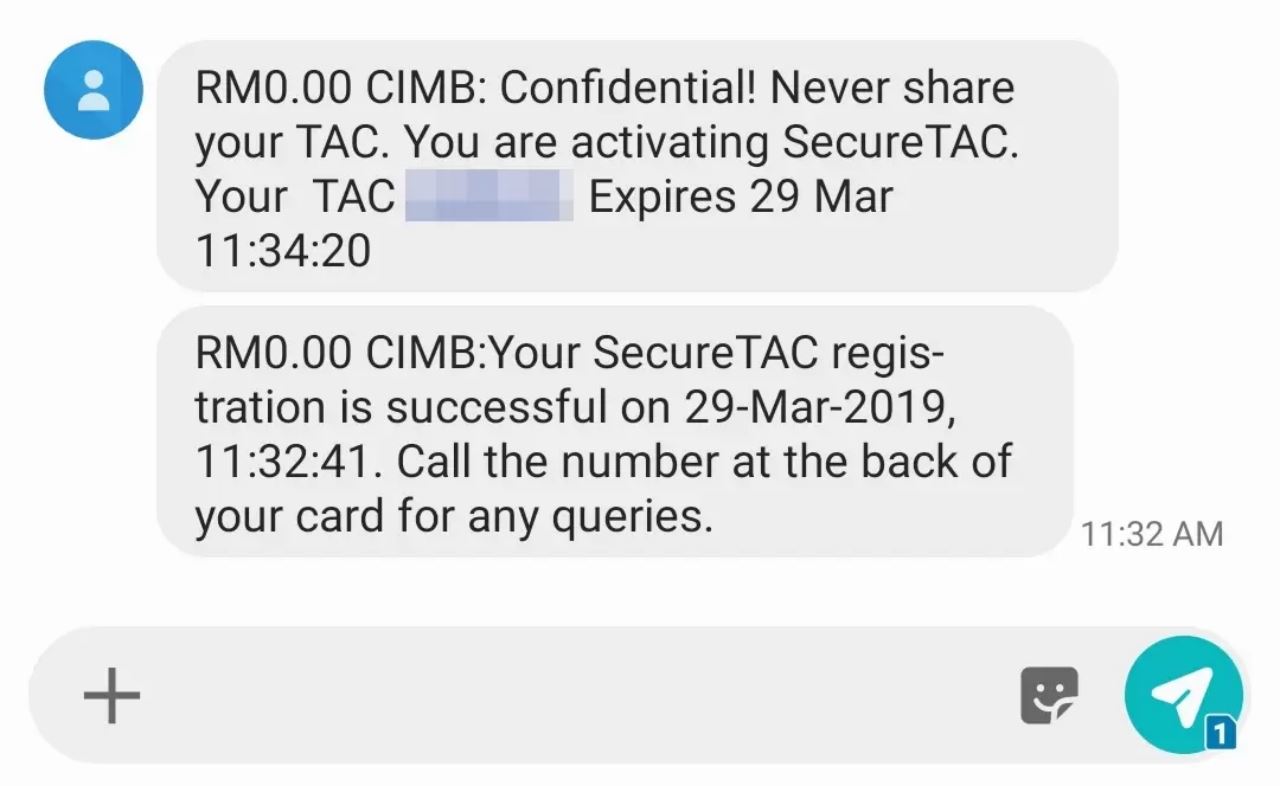 scammer kini boleh intip dan baca kod tac melalui sms