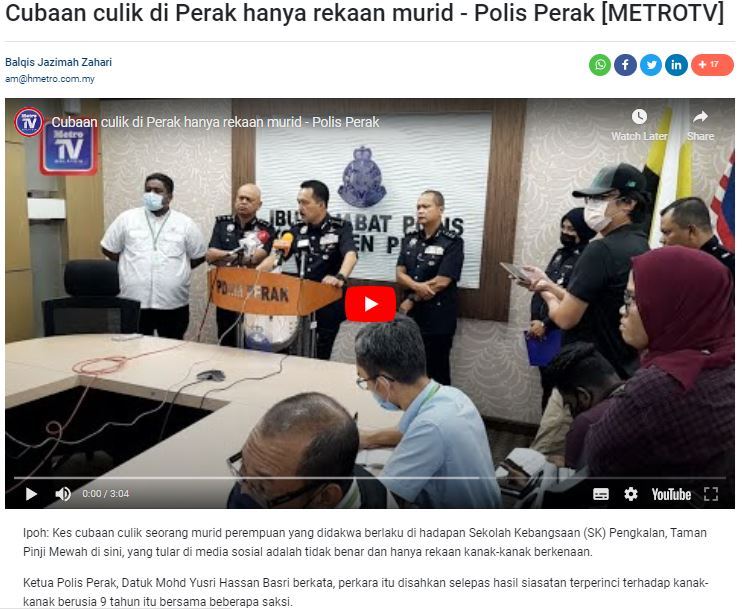 kes cubaan culik : semak dulu sahih atau palsu!