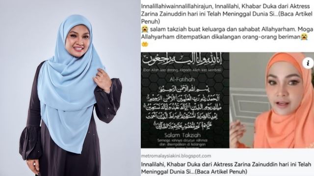  zarina zainuddin kecewa individu sebar berita palsu kematian dirinya