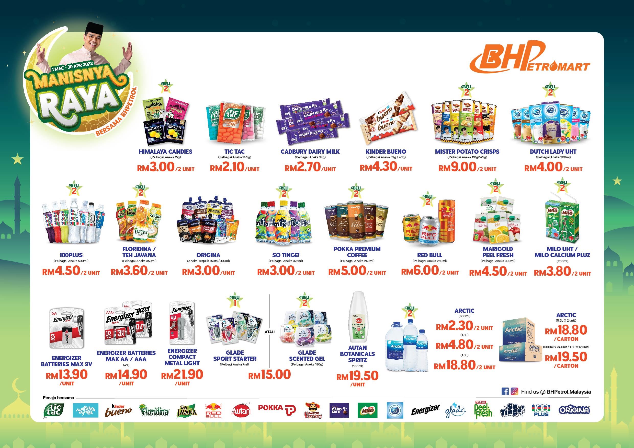 list of promotional items for BHPetrol Manisnya Raya campaign