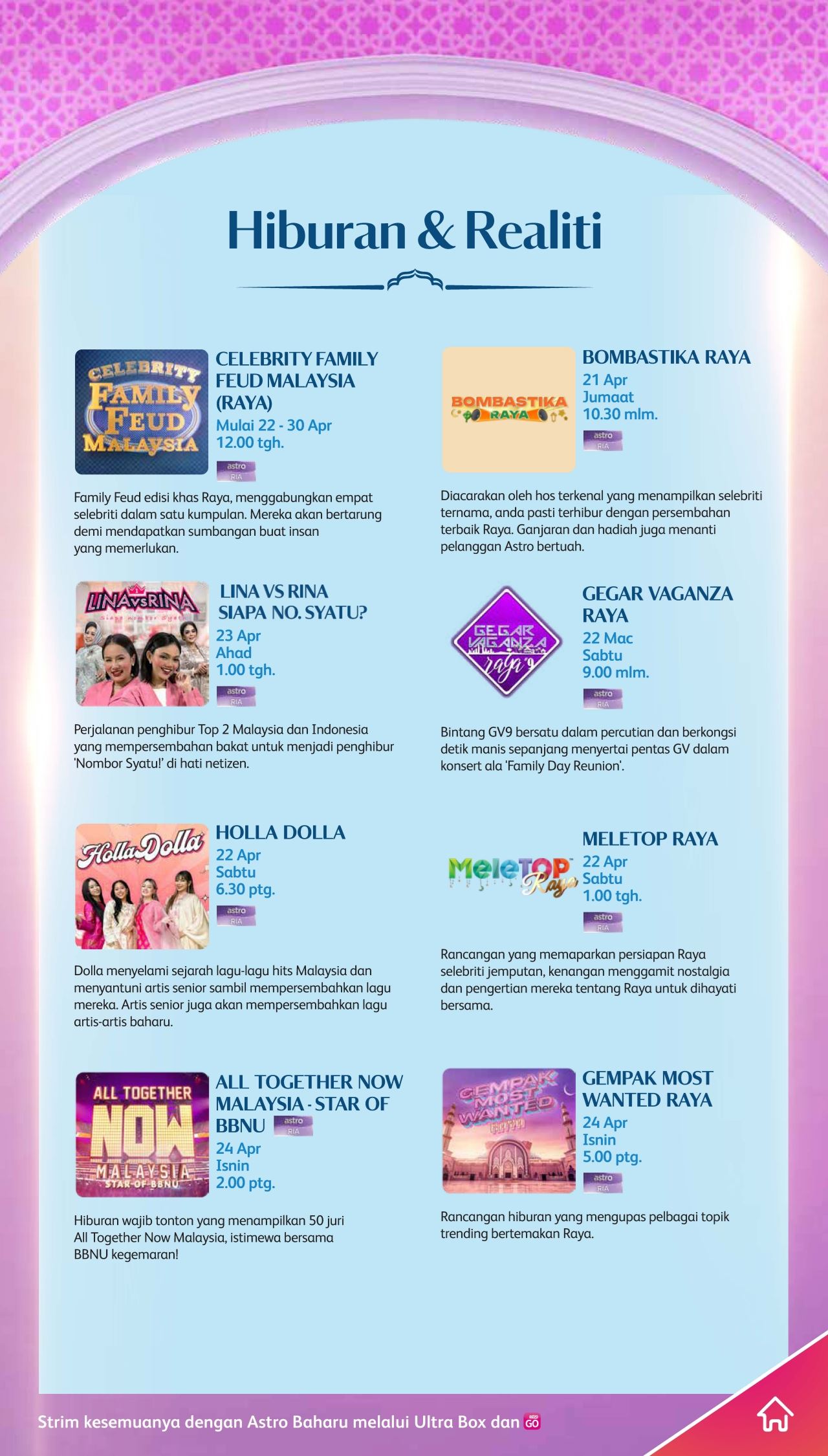 ini senarai program dan rancangan menarik di astro sepanjang aidilfitri 2023