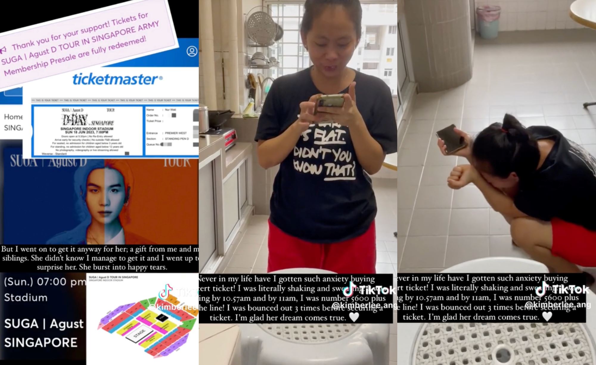 tears of joy! s’pore employer surprises her domestic helper with bts’ suga concert ticket! 