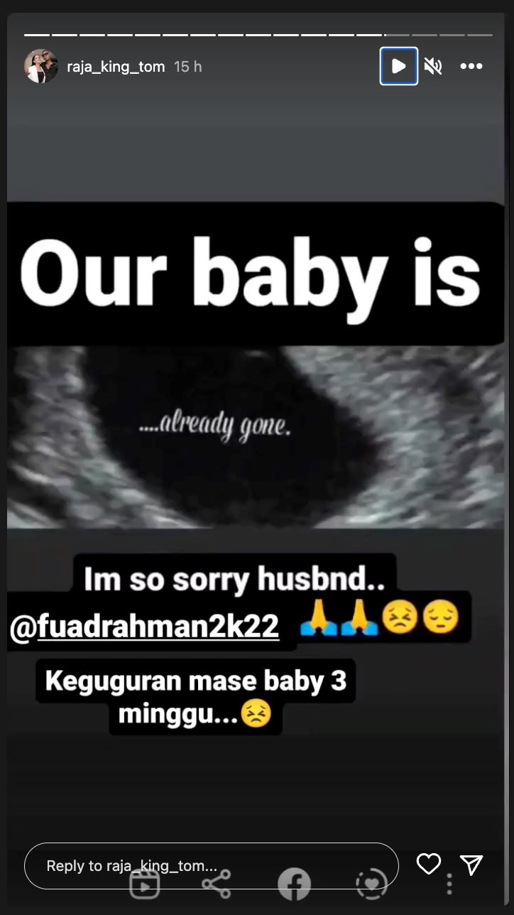 usia kandungan cecah tiga minggu, tom akui alami keguguran