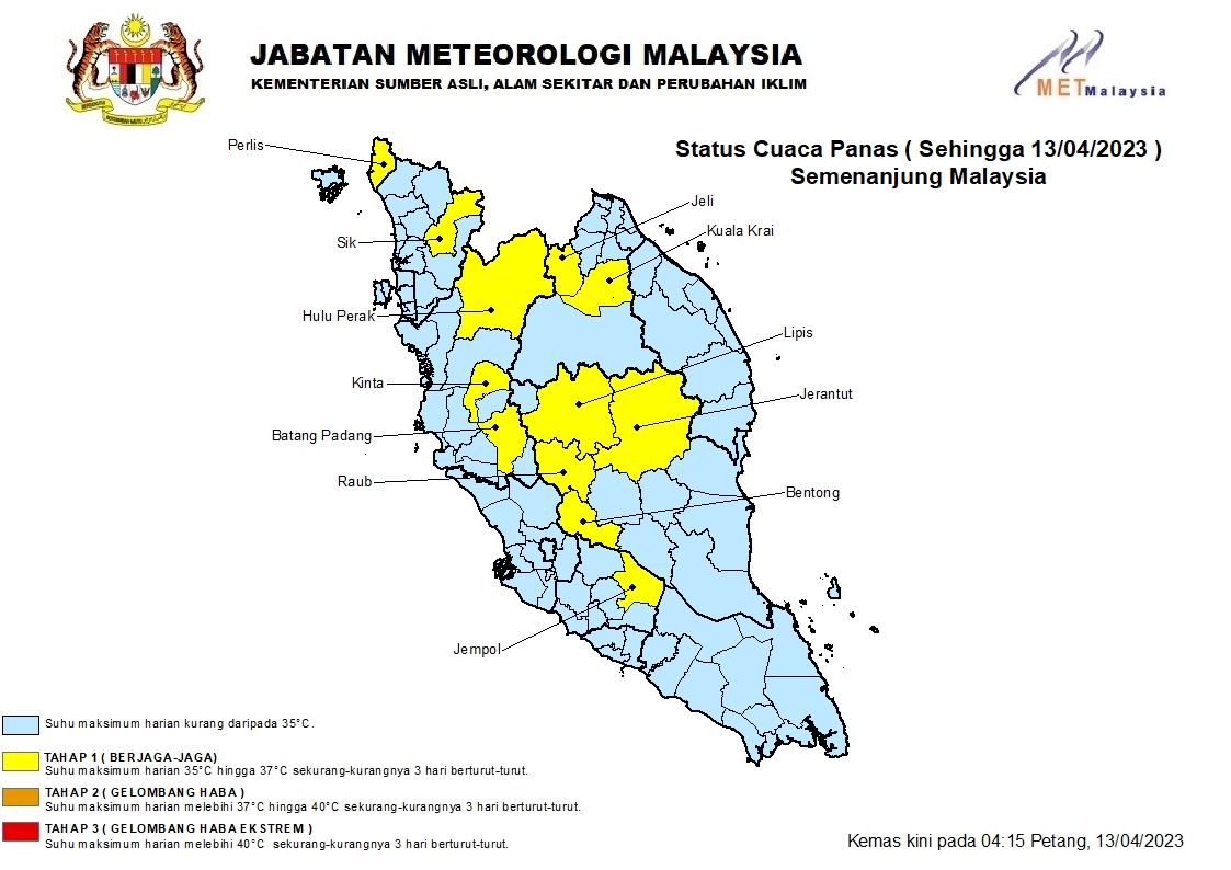 semenanjung malaysia kini sedang alami bahang cuaca panas, “ia berlaku tak lama..”