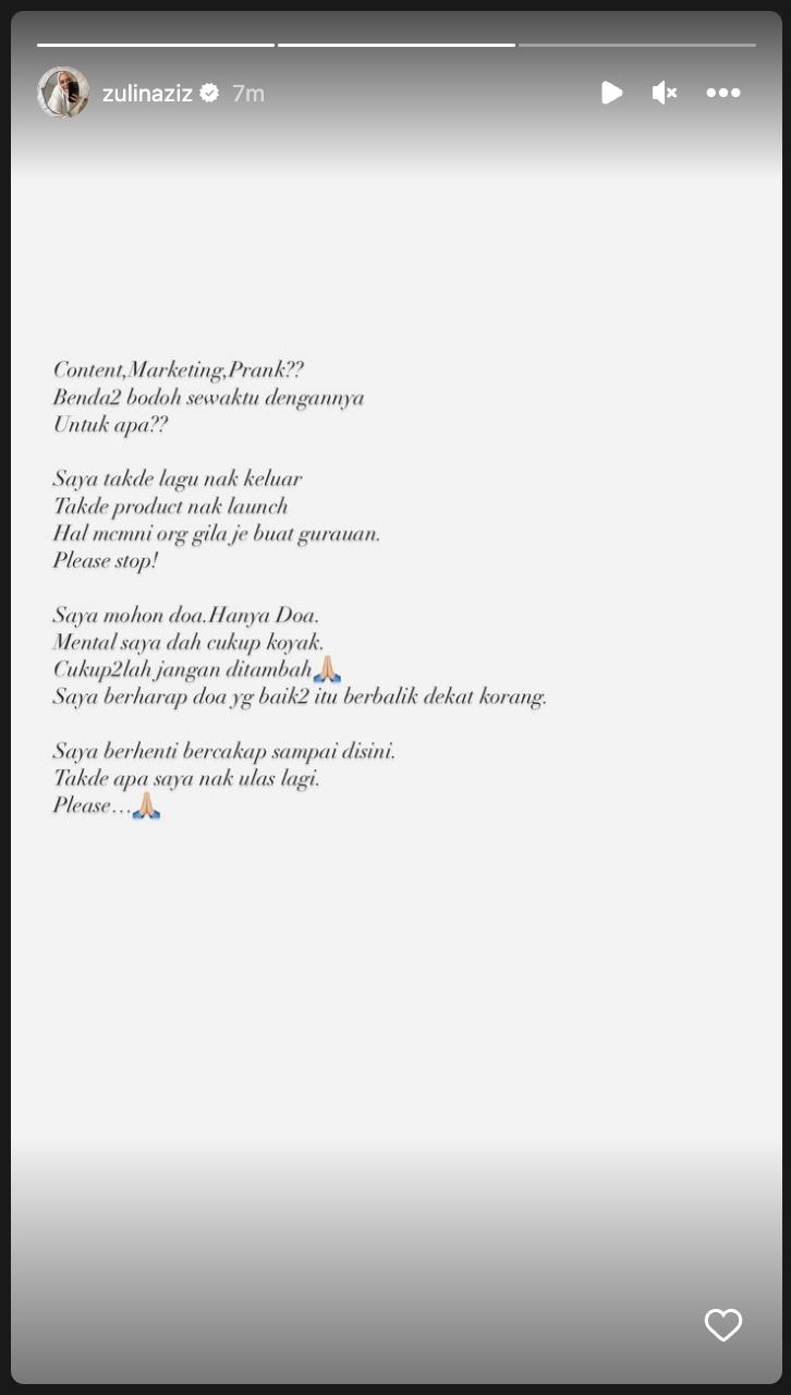  “mungkin sampai sini saja kisah kami,” zulin aziz dan suami bercerai?