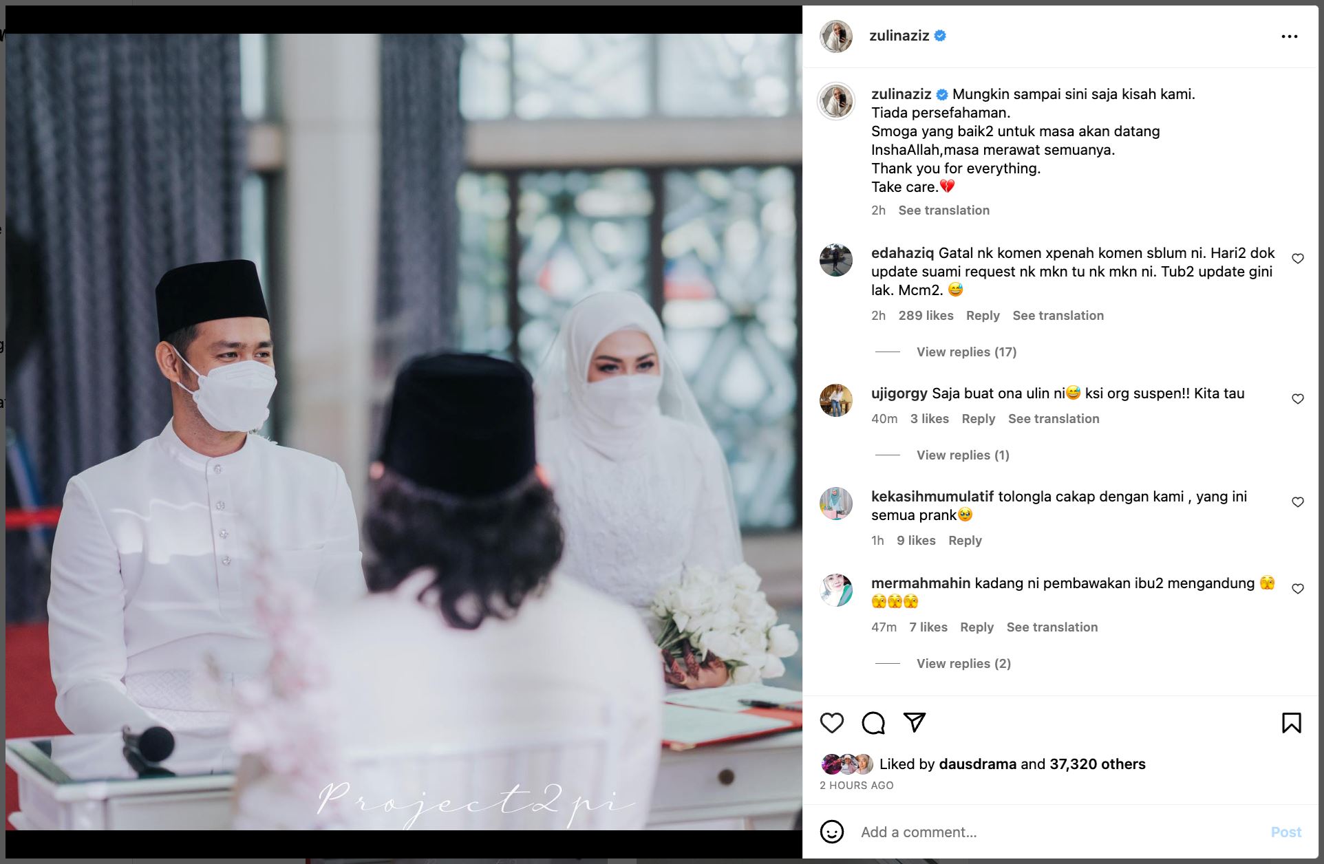  “mungkin sampai sini saja kisah kami,” zulin aziz dan suami bercerai?