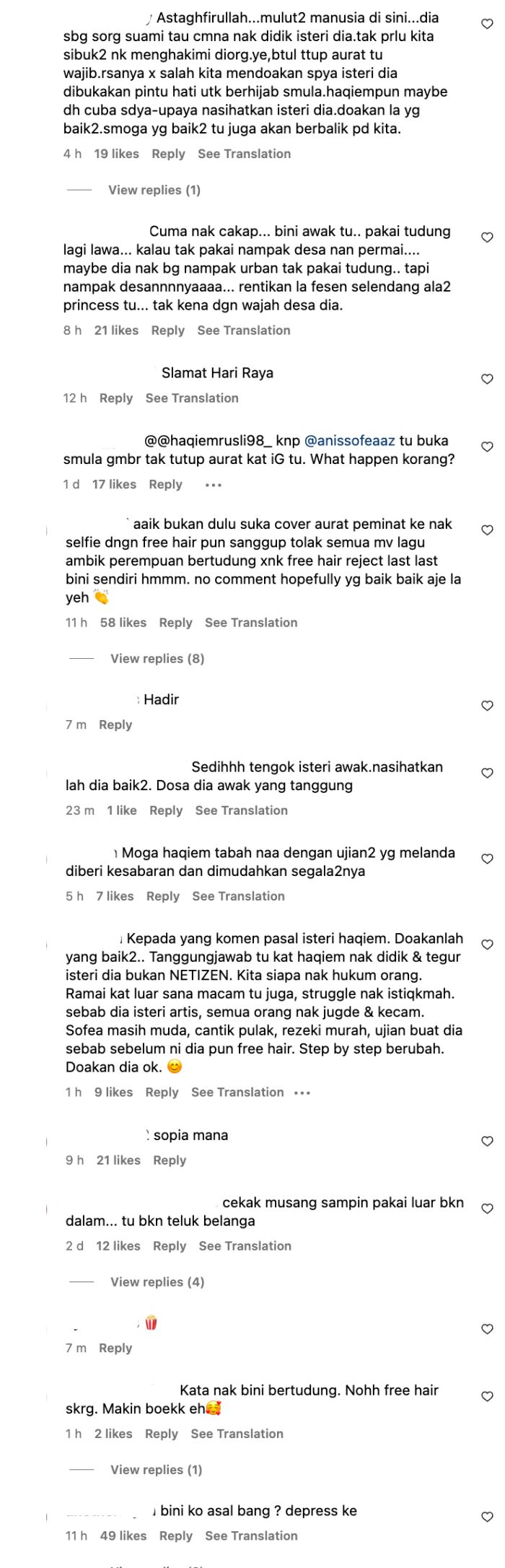 isteri haqiem rusli padam gambar di instagram, hanya tinggal foto nampak rambut