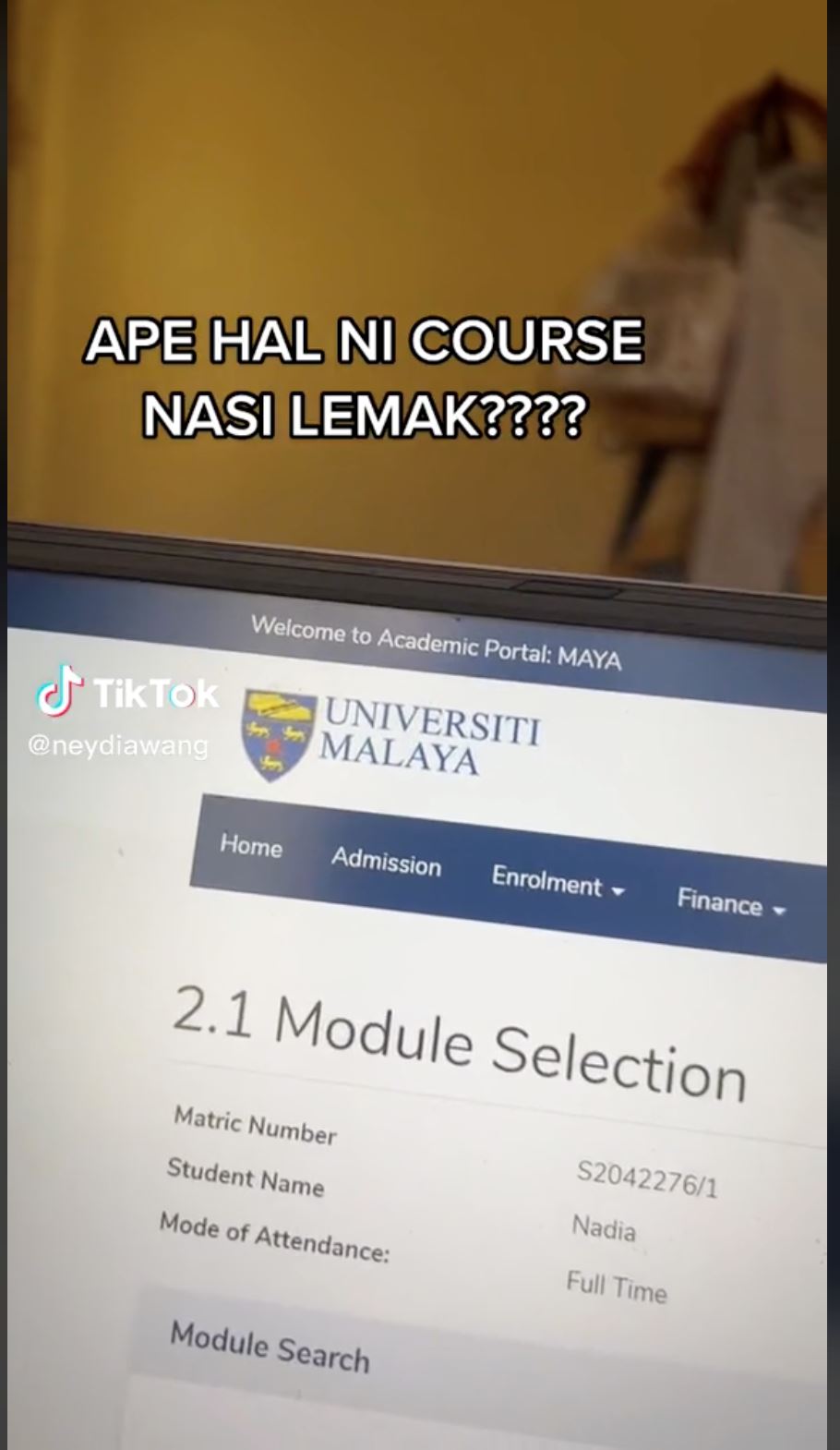 netizen teruja lihat ada subjek nasi lemak ditawarkan di universiti malaya