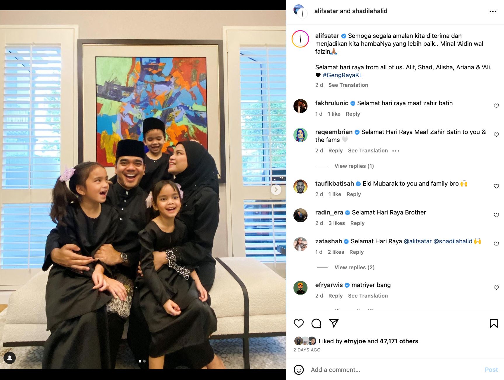 warna hitam paling popular untuk raya 2023, ini antara ootd selebriti negara