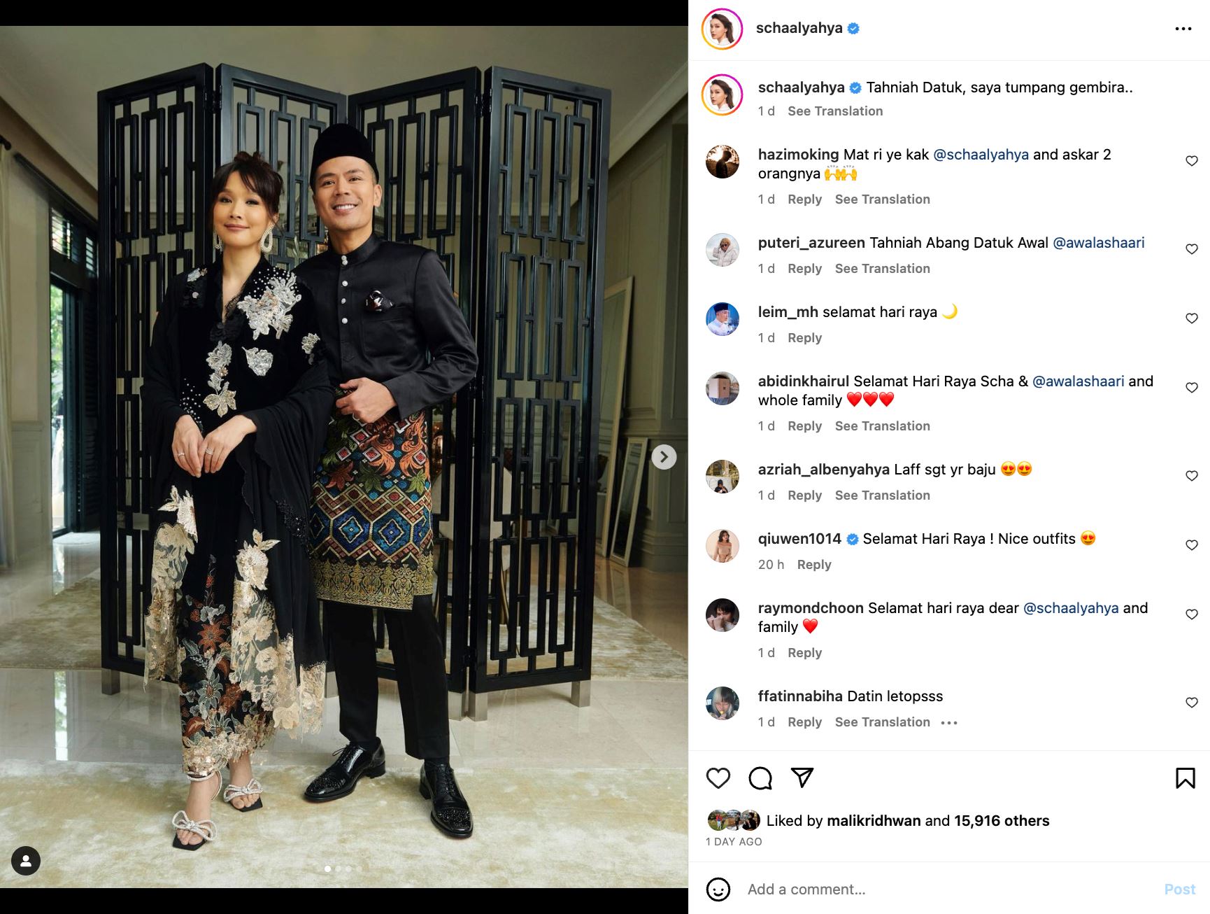 warna hitam paling popular untuk raya 2023, ini antara ootd selebriti negara