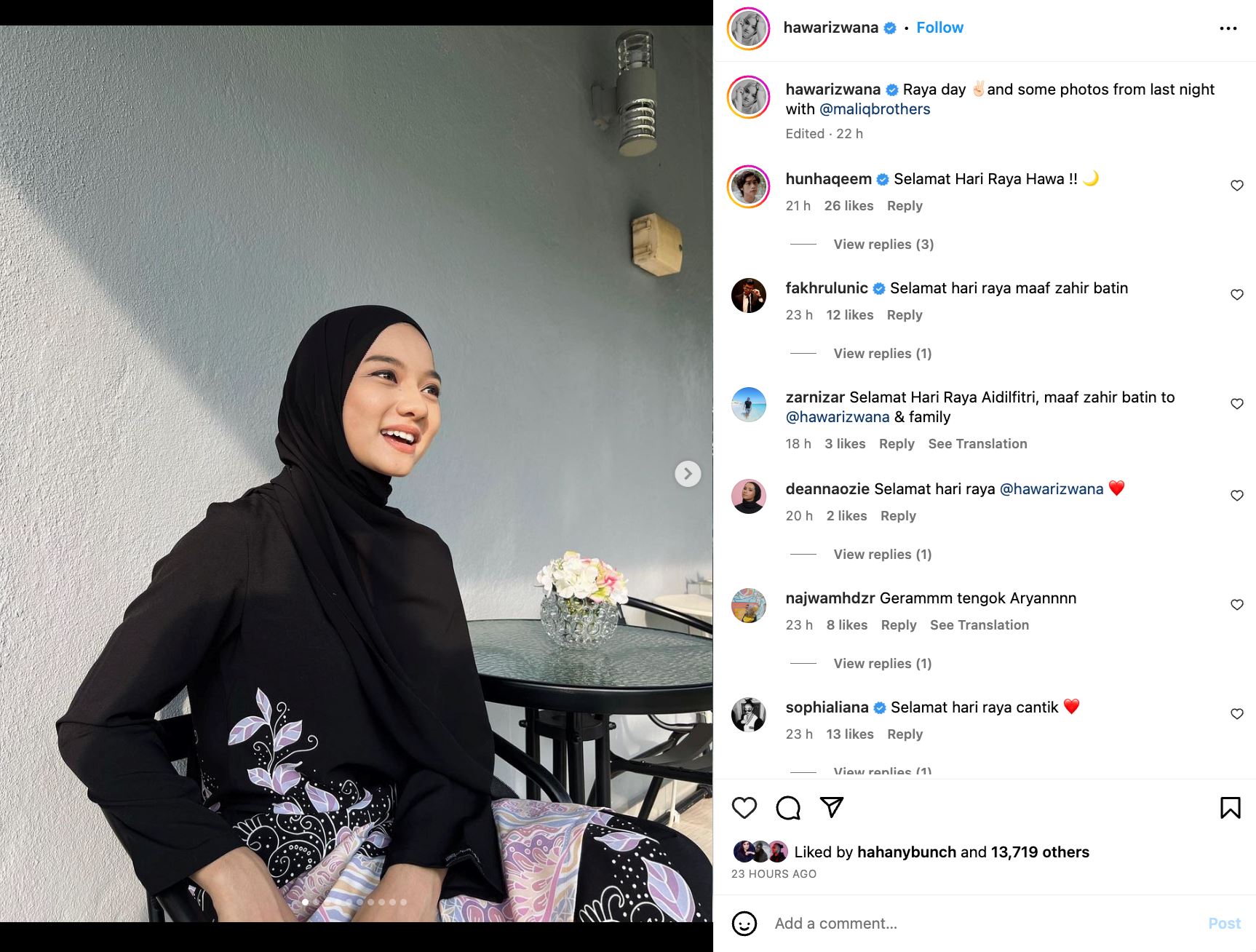warna hitam paling popular untuk raya 2023, ini antara ootd selebriti negara