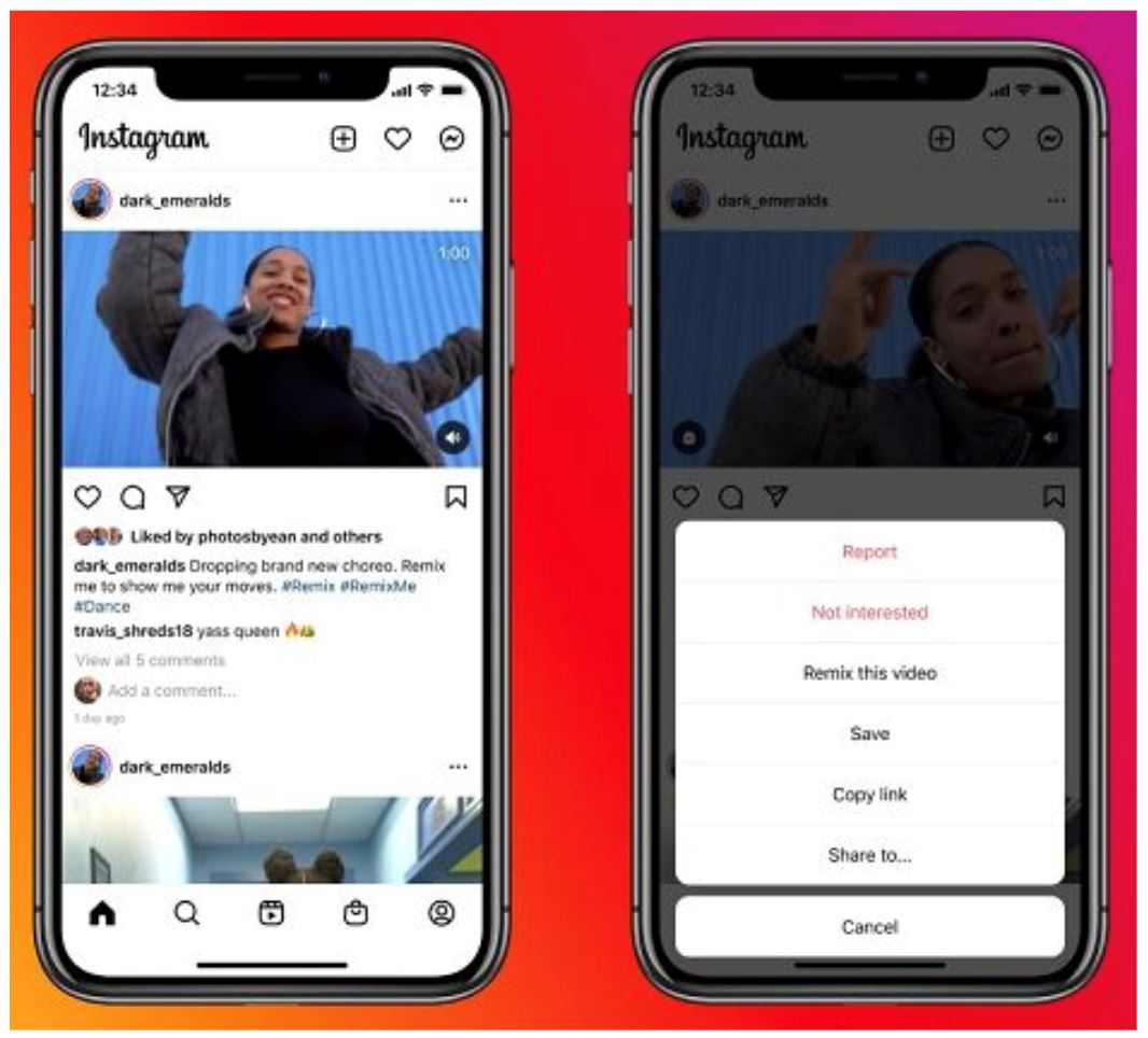 instagram uji fungsi pengguna lain boleh tambah gambar, video dekat post orang lain