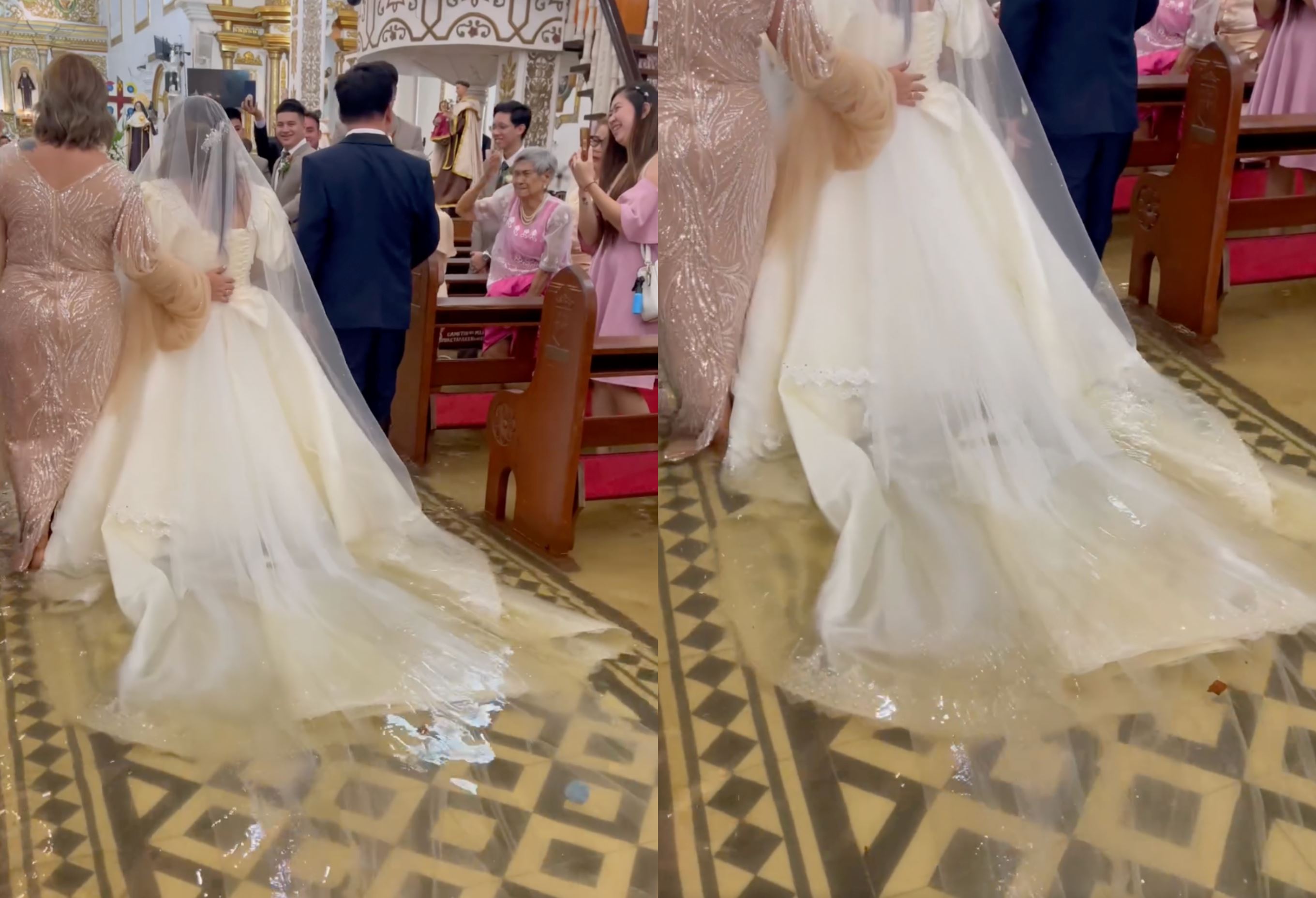 “we want to get married!” filipino couple overcomes flood water on wedding day after typhoon