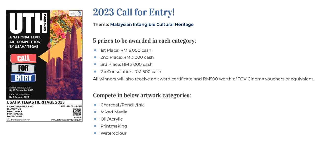 raikan warisan budaya malaysia melalui karya seni di pertandingan seni lukis warisan usaha tegas