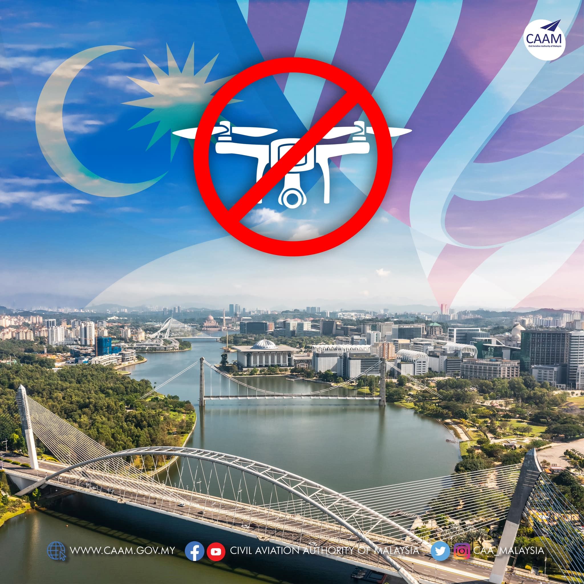 larangan terbangkan dron tanpa izin di putrajaya sempena hari kebangsaan 2023