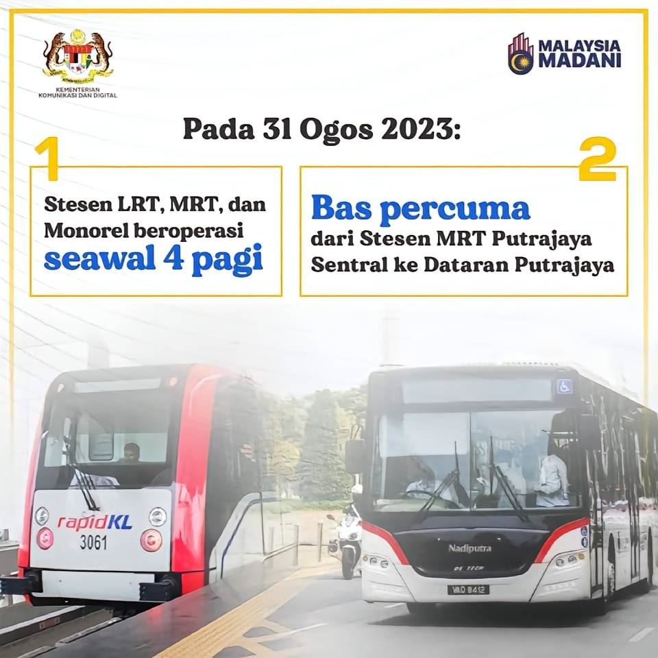 nak sambut 31 ogos di putrajaya? ini tempat parking dan info perlu anda tahu