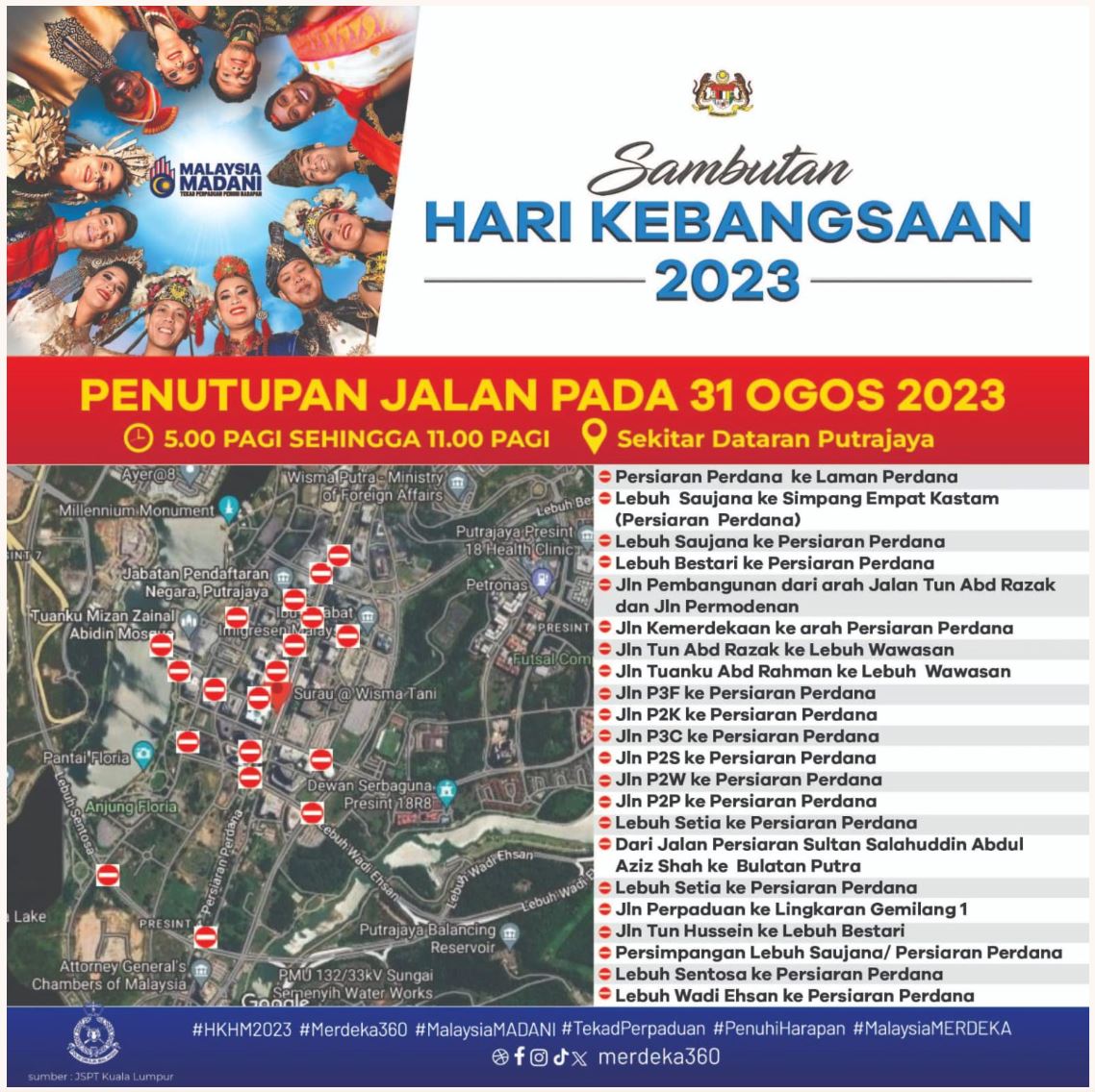 nak sambut 31 ogos di putrajaya? ini tempat parking dan info perlu anda tahu