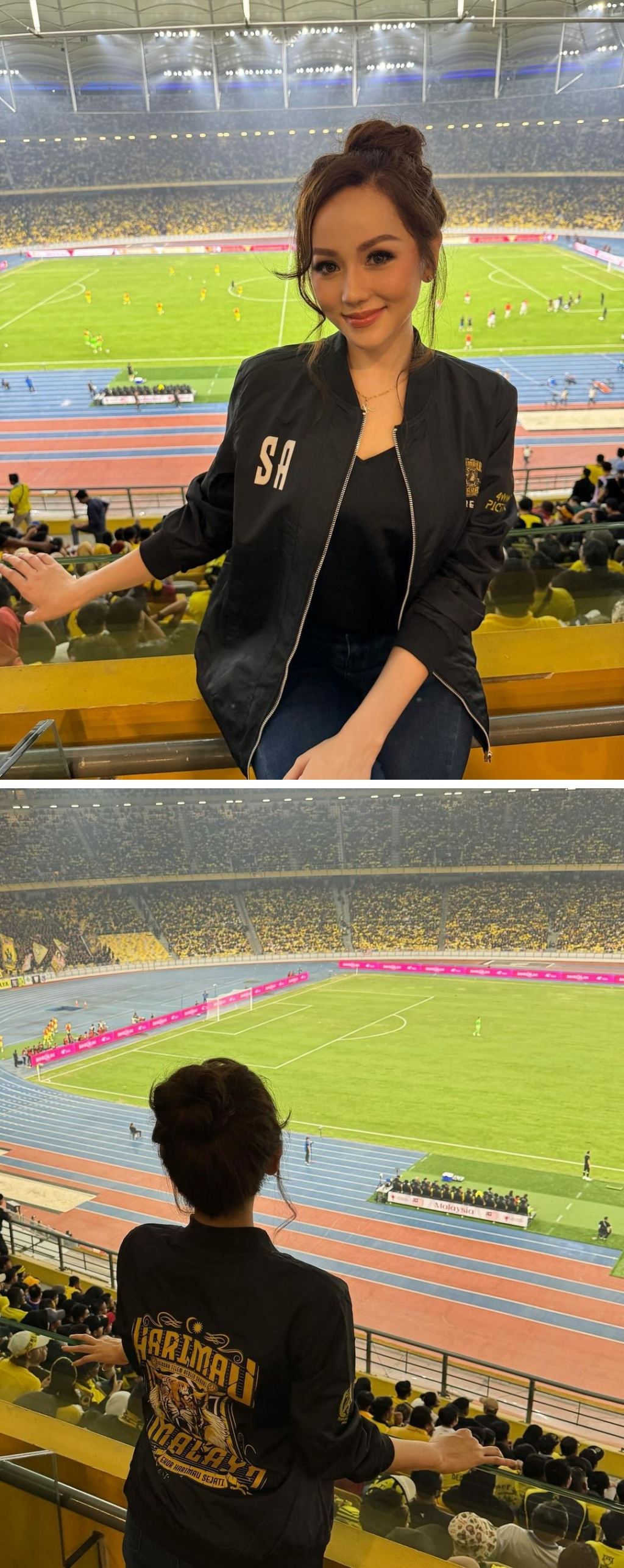 sophia albarakbah pergi stadium tengok bola pun melawa!