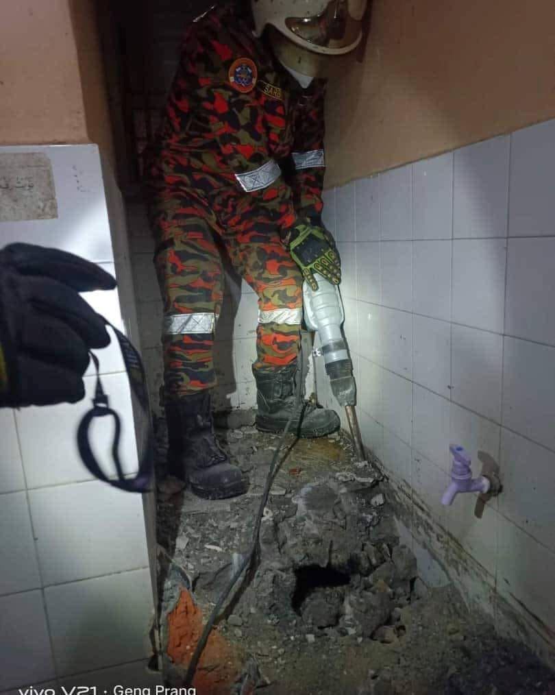 gempar! mayat wanita ditemui dalam simen rumah sewa dekat pandamaran, klang