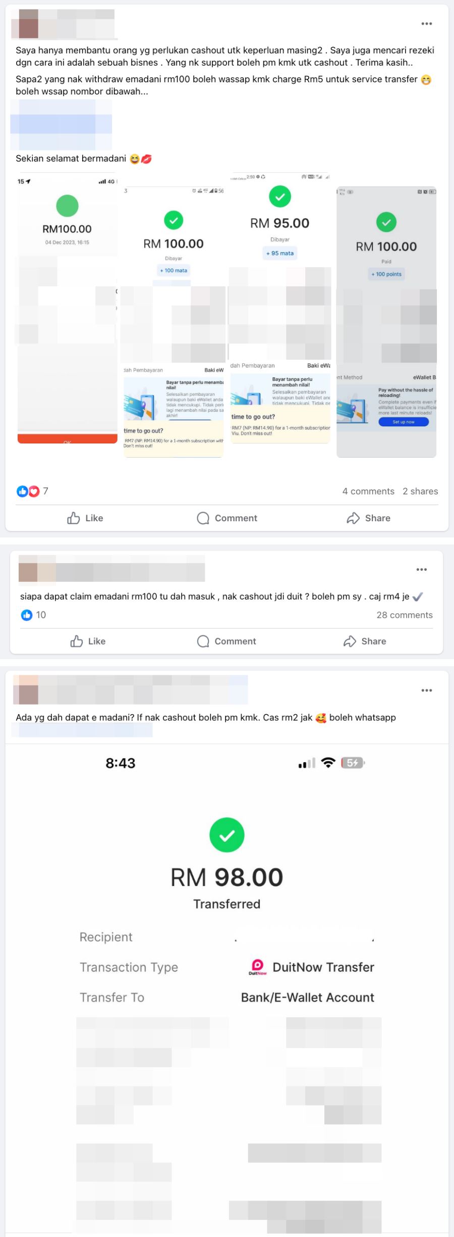 hati-hati dengan penipuan ‘cash out’ kredit emadani di media sosial